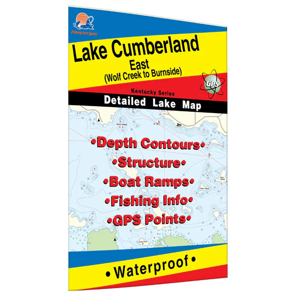 Lake Cumberland-East (Wolf Creek To Burnside) fishing map-L443