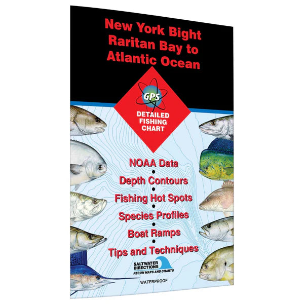New York Bight Raritan Bay to Atlantic Ocean Fishing Map-NJ0104