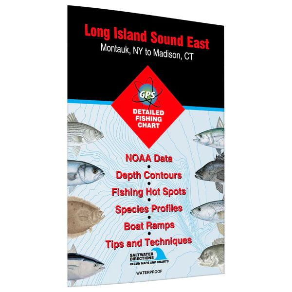 Long Island Sound EastMontauk NY to Madison CT Fishing Map-NY0103