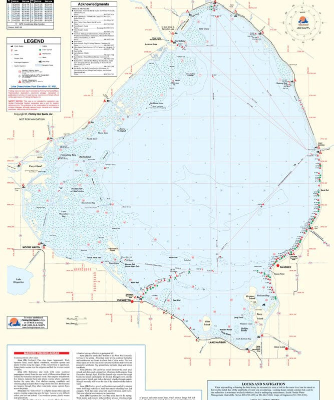 Lake Okeechobee Fishing Map-L255