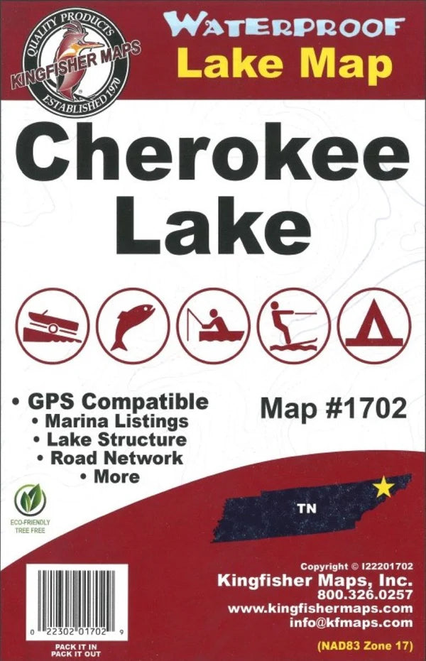 Cherokee Lake Fishing Map-1702