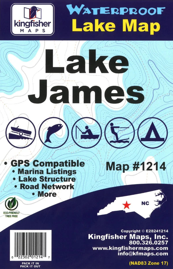 Lake James, NC Fishing Map-1214