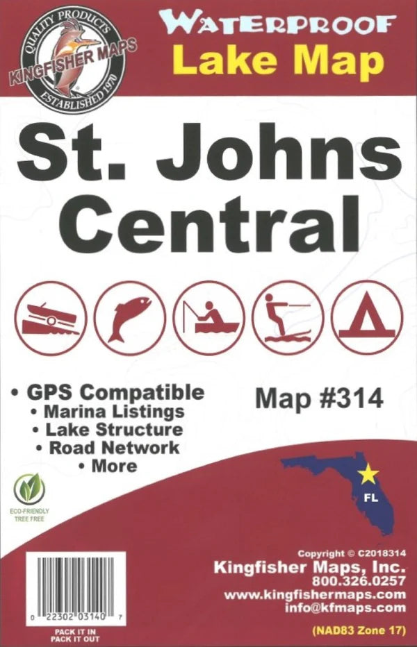 St. Johns River Central Fishing Map-314