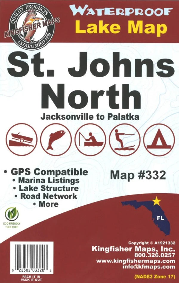 St. Johns River North Fishing Map-332