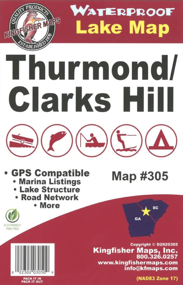 Strom Thurmond/Clarks Hill Fishing Map-305
