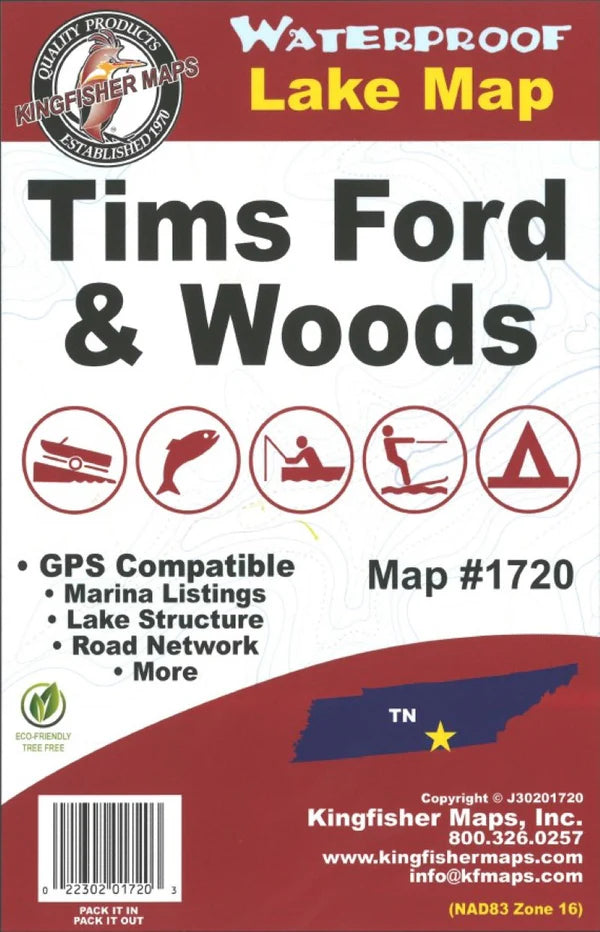Tims Ford/Woods Fishing Map-1720