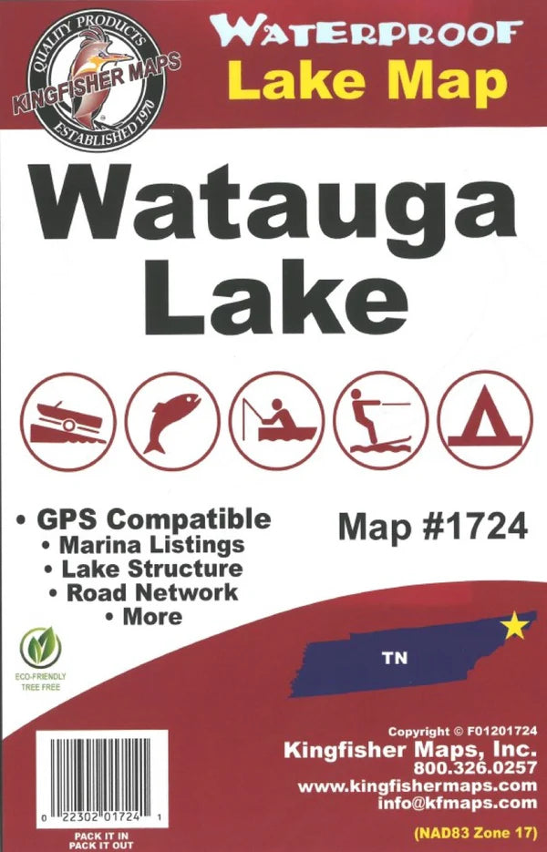 Watauga Lake Fishing Map-1724