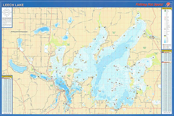 Leech Lake Fishing Wall Map L139