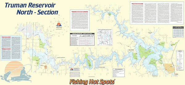 Truman Reservoir-North (North of Hwy 7) Fishing Wall Map-L163