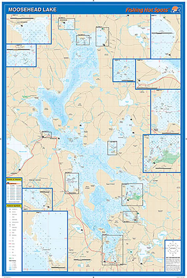 Moosehead Lake Fishing Wall Map-L902