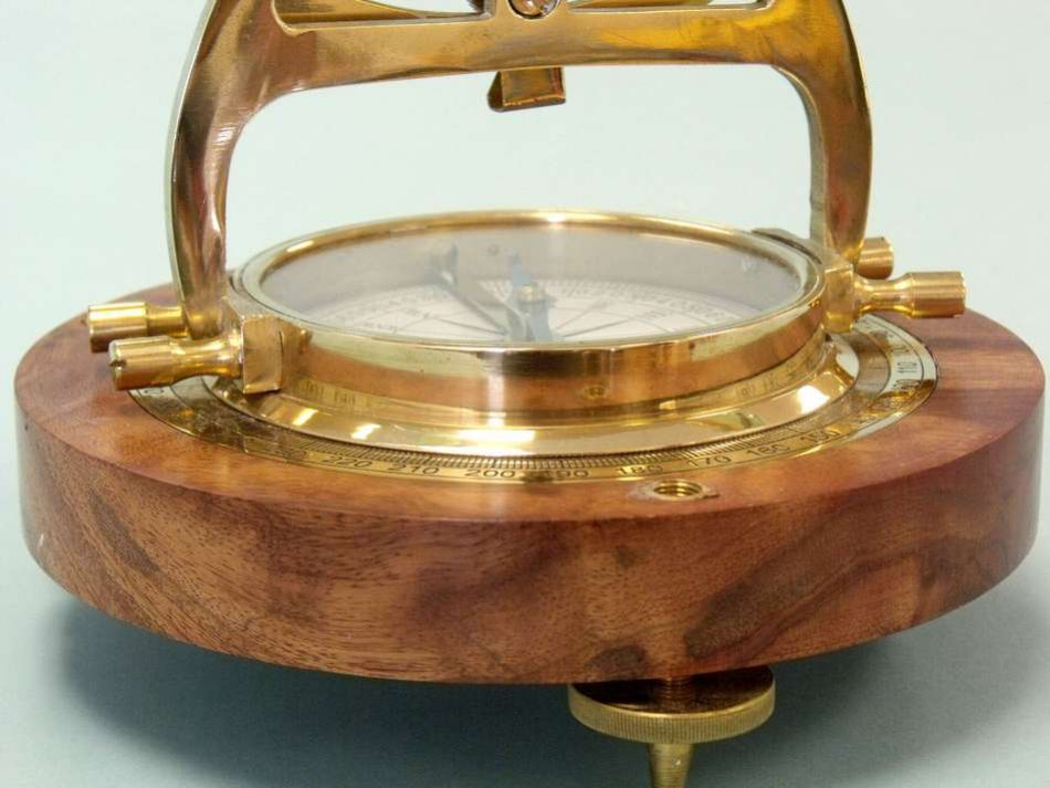 Solid Brass Alidade Compass 14"
