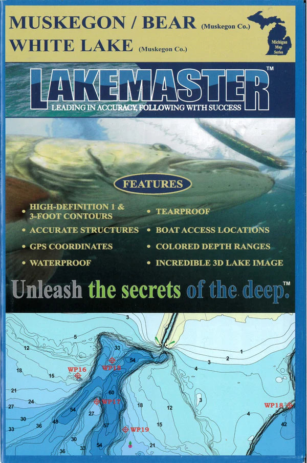 Muskegon/Bear/White Muskegon Co Fishing Map