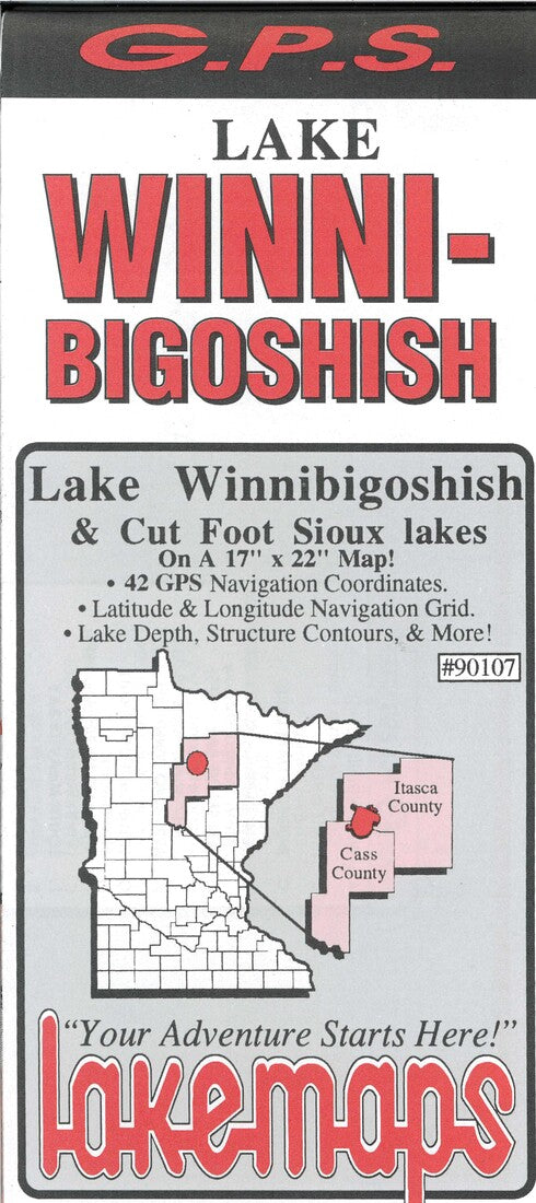 Winnibigoshish Cutfoot Sioux Fishing Map #90107