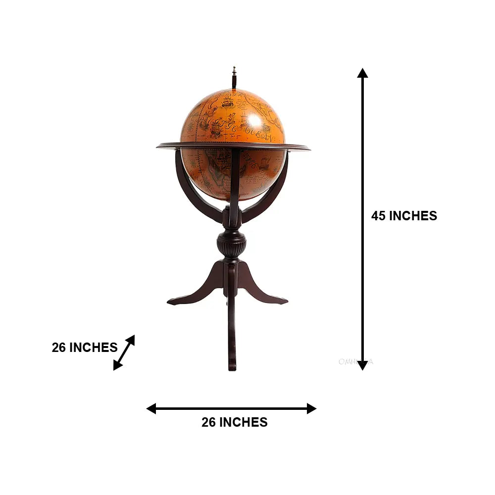 World Globe Bar 17 3/4 inches - 3 legs-NG003