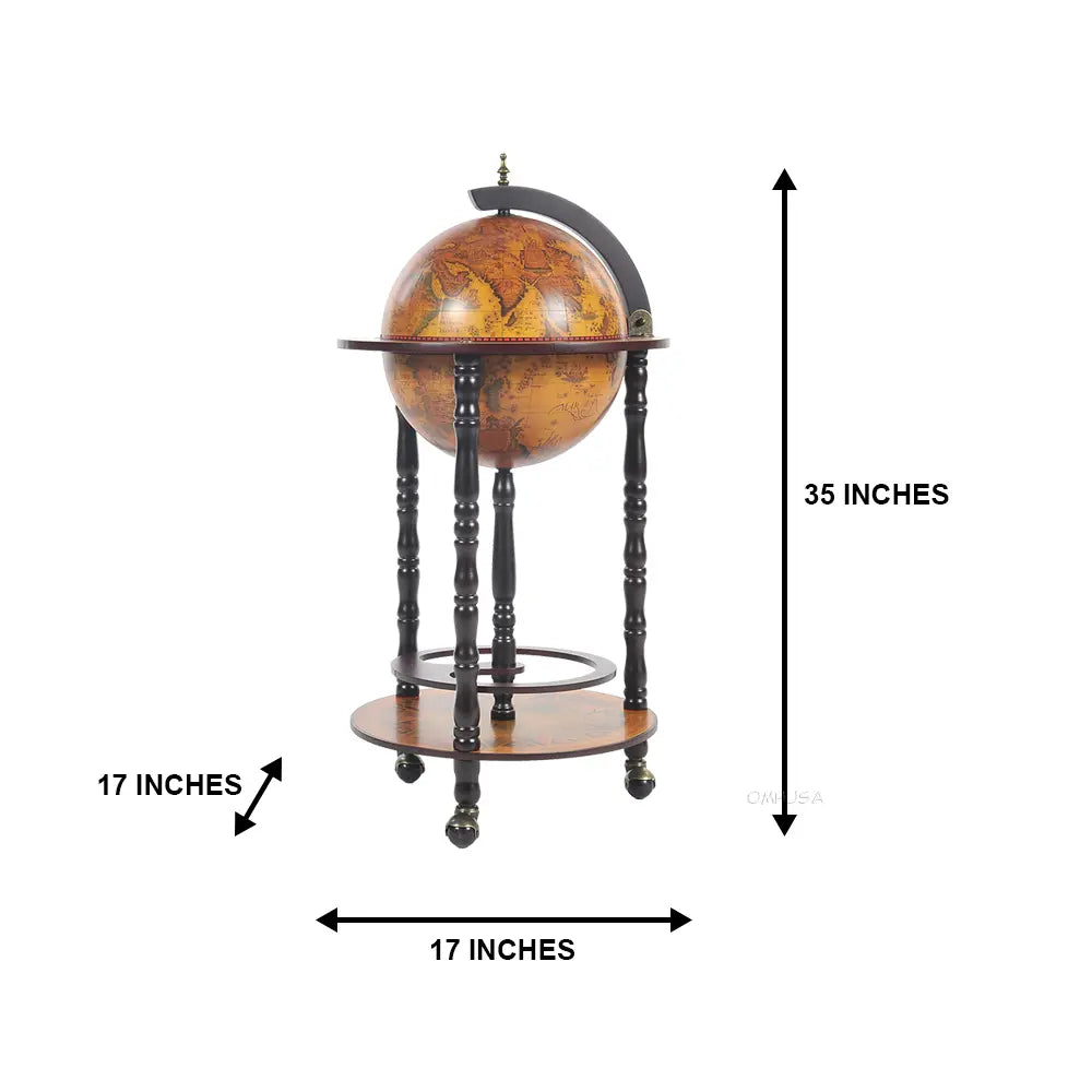 World Globe Bar Table 4 Legs Stand - Red-NG018