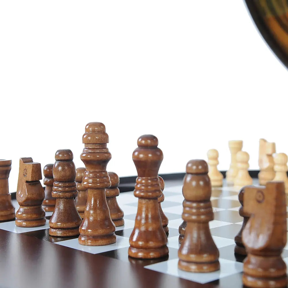 World Globe 13 inches with Chess Holder with Round Base-NG019
