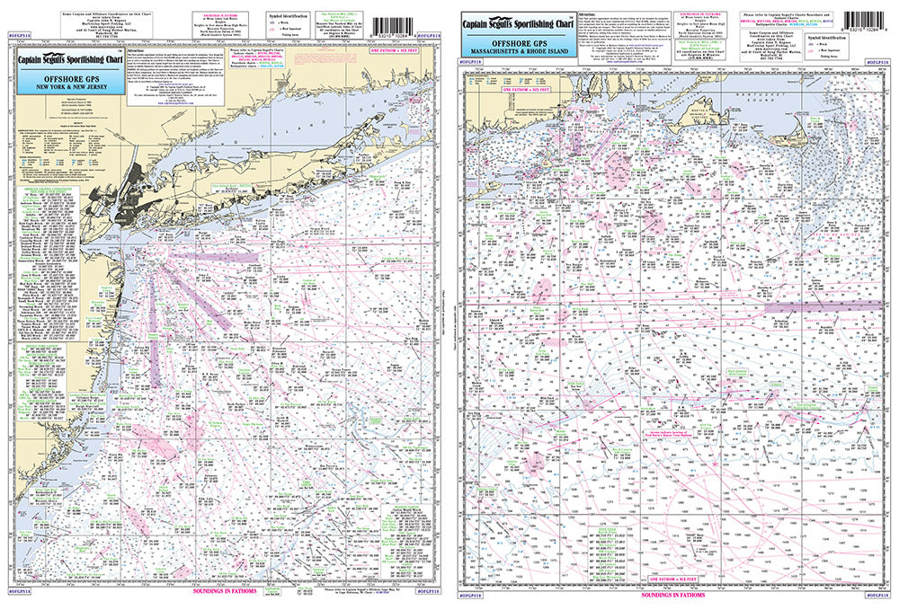 Offshore Canyon chart off MA, RI, CT, NY, NJ-OFGPS18 Large