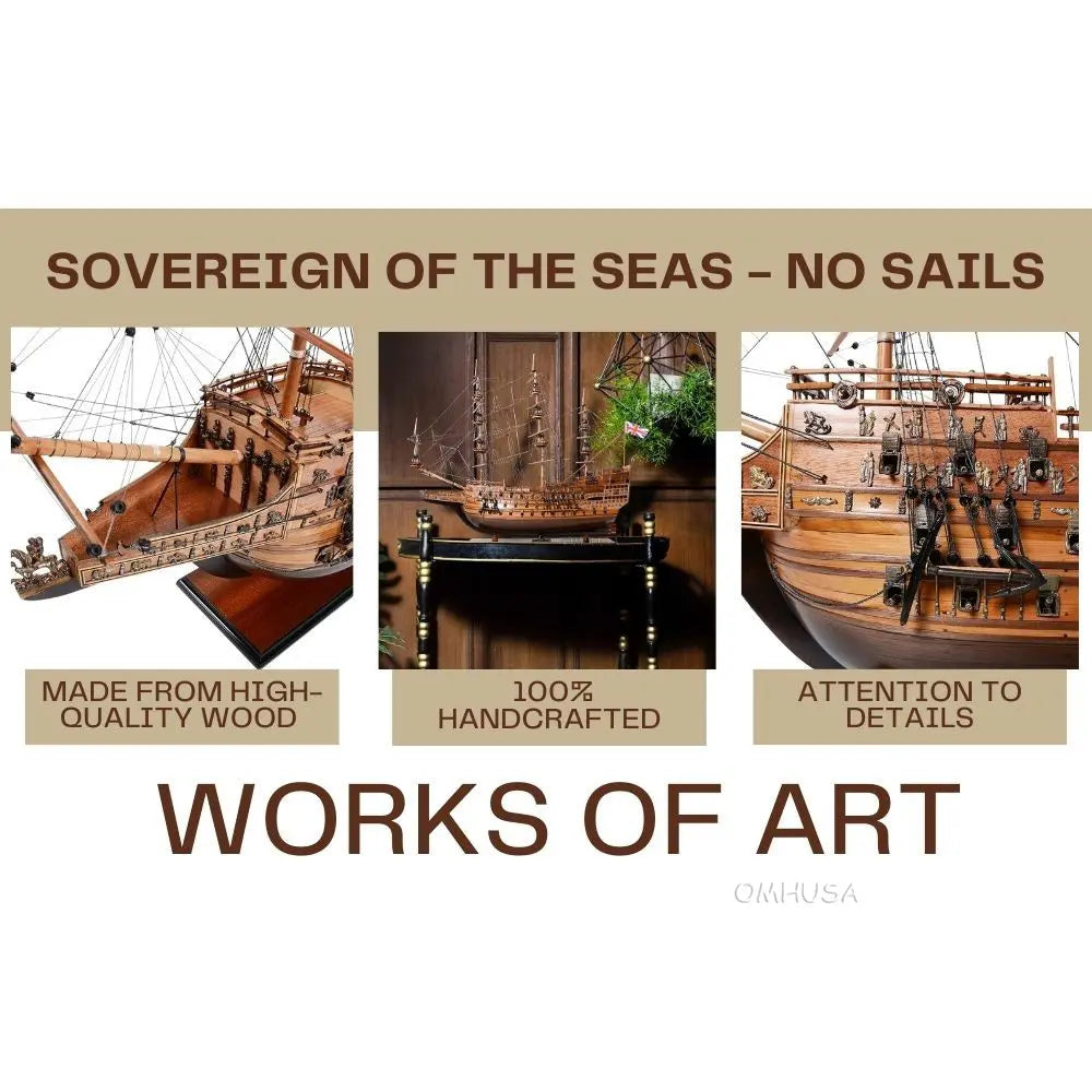 Sovereign of the Seas No Sails Tall Ship Model