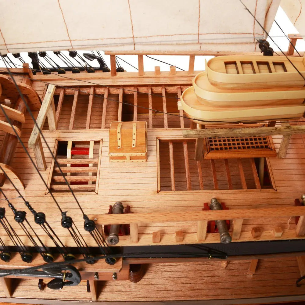 HMS Endeavour Model Ship With Open Hull Display