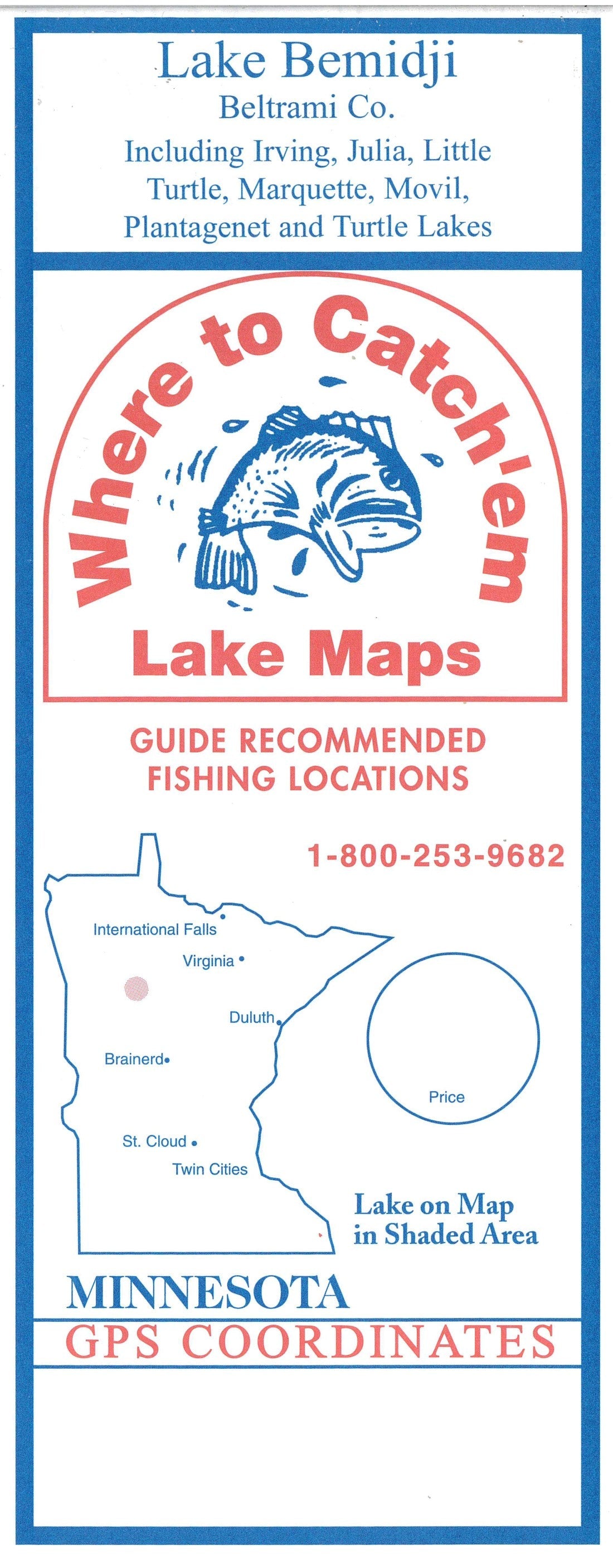 BEMIDJI Lake Fishing Map