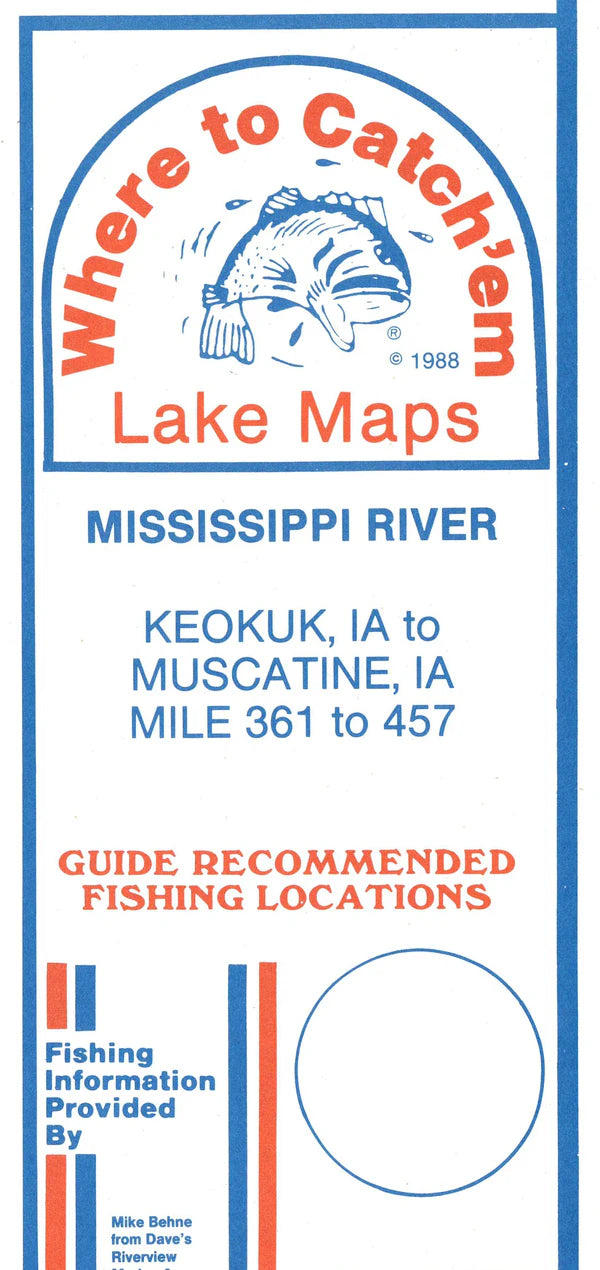 Lake KEOKUK-MUSCATINE Mississippi River Fishing Map