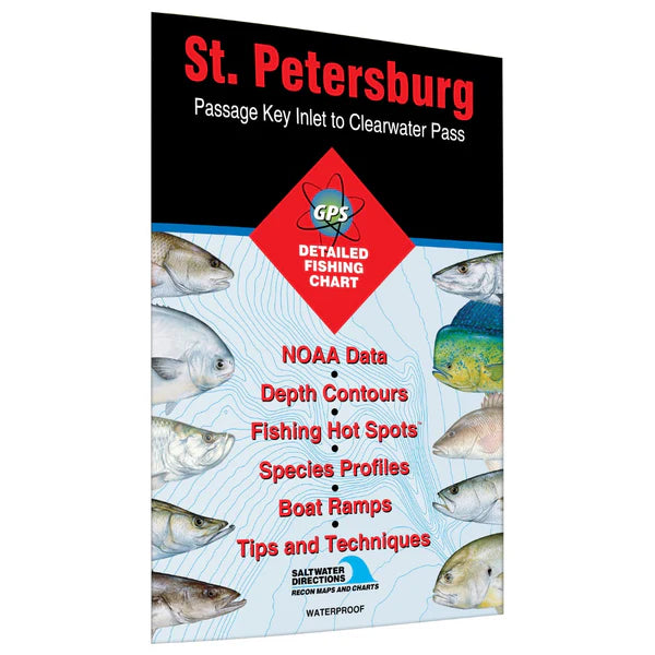 St. Petersburg Passage Key Inlet to Clearwater Pass Fishing Map-FL0129