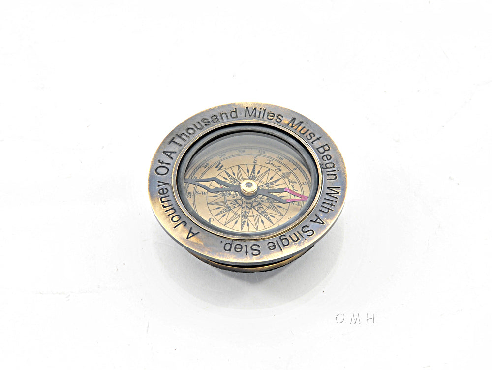 Brass 100 Year Calendar & Compass Quote Set
