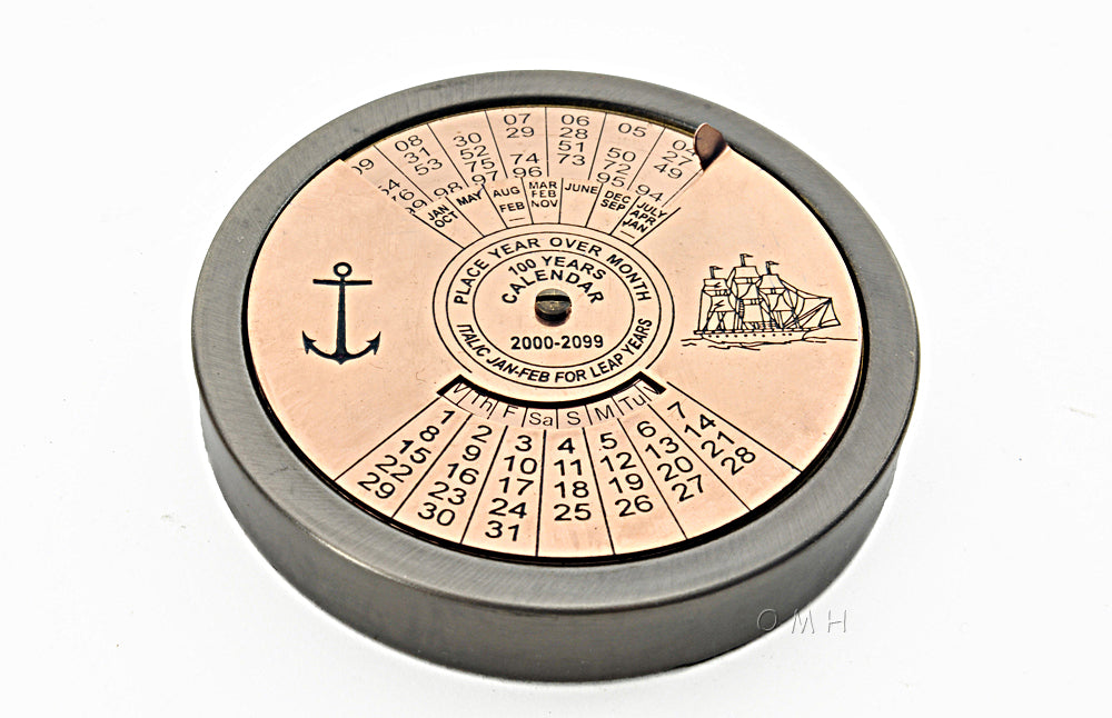 Brass 100 Year Calendar & Compass Quote Set