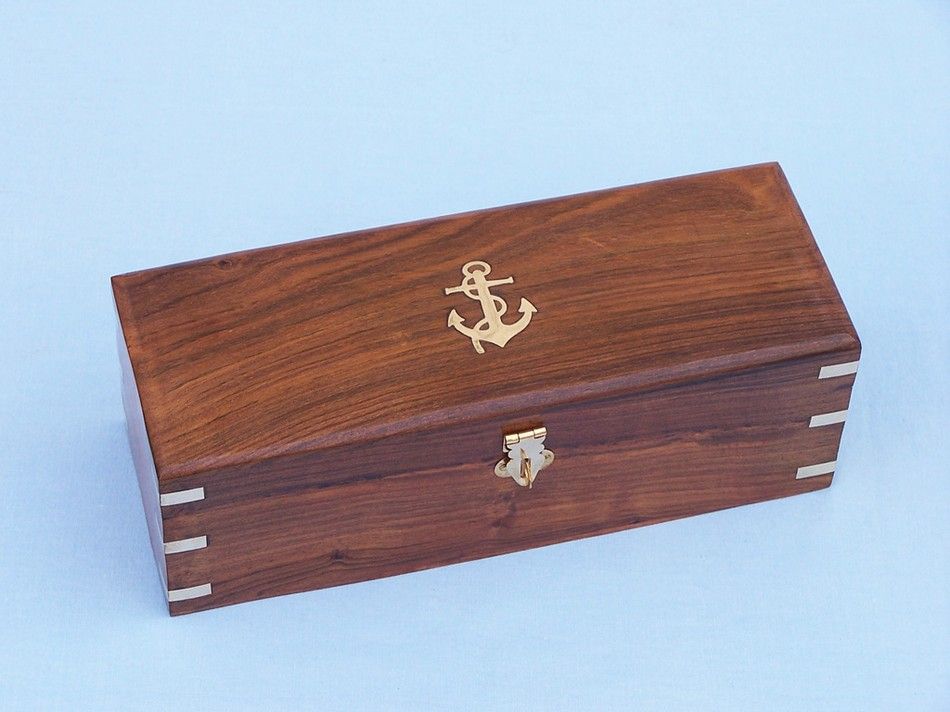 Deluxe Class Admiral's Antique Copper Spyglass Telescope 27" with Rosewood Box