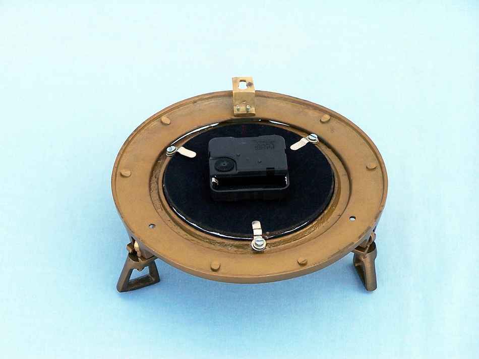 Antique Brass Decorative Ship Porthole Clock 12"