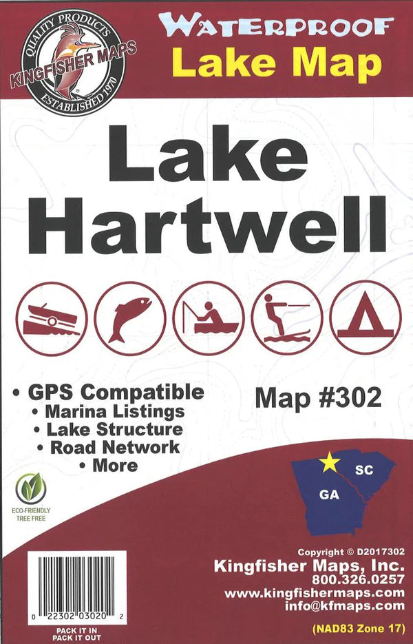 Lake Hartwell Fishing Map-302