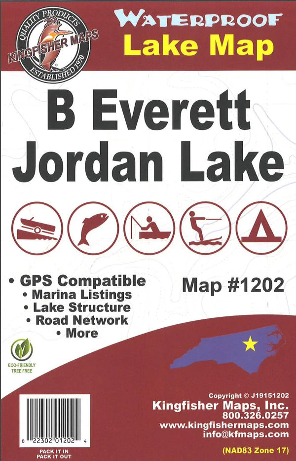 B Everett Jordan Lake Fishing Map-1202