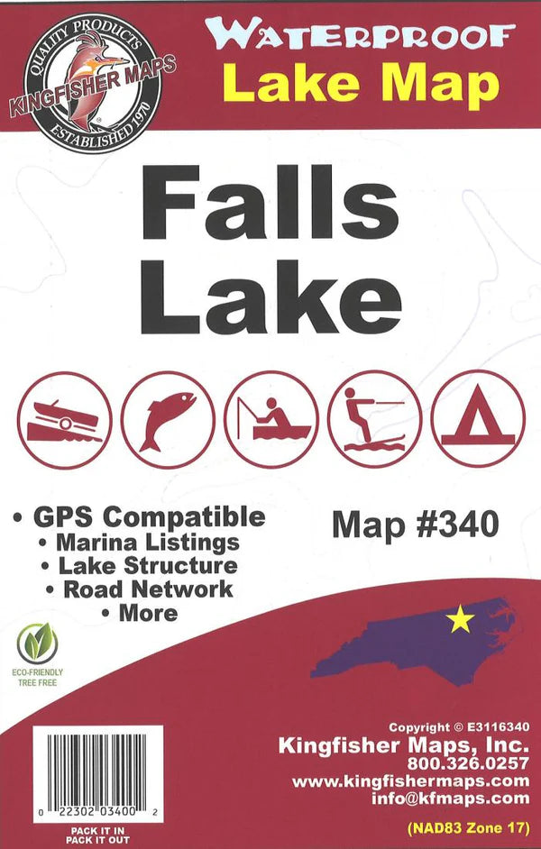 Falls Lake Fishing Map-340