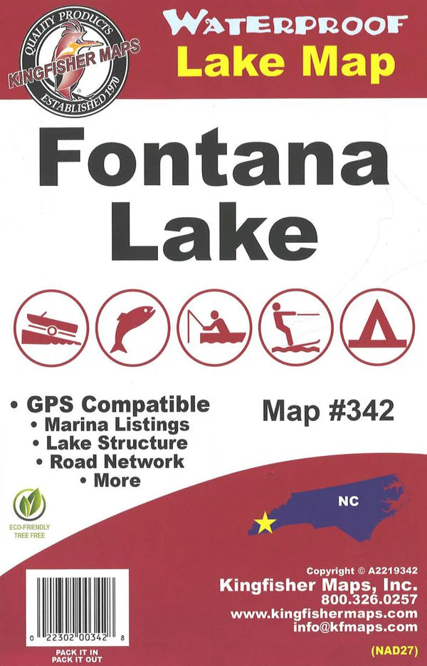 Fontana Lake Fishing Map-342
