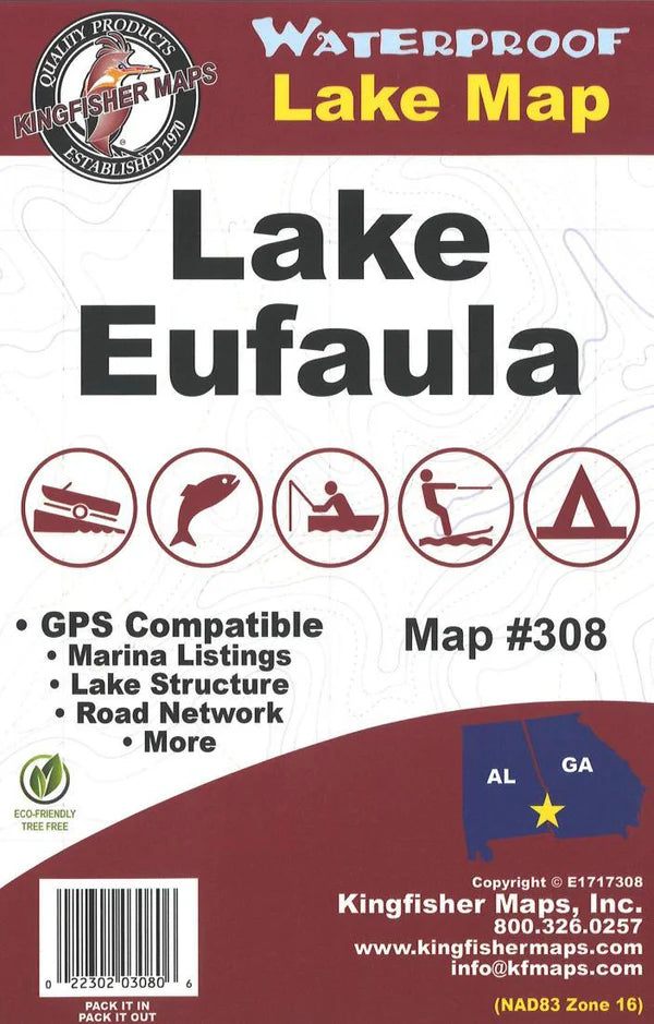 Lake Eufaula / WF George Fishing Map-308