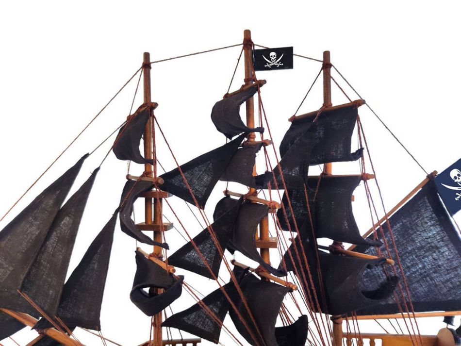 Wooden Black Pearl Black Sails Limited Model Pirate Ship 15"