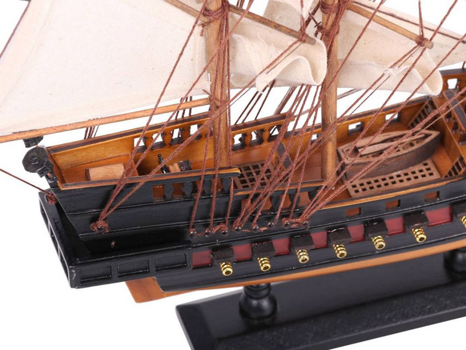 Wooden Black Pearl White Sails Limited Model Pirate Ship 15"