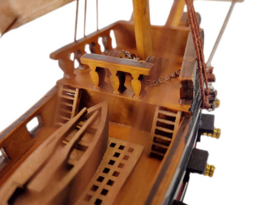 Wooden Black Pearl White Sails Limited Model Pirate Ship 15"