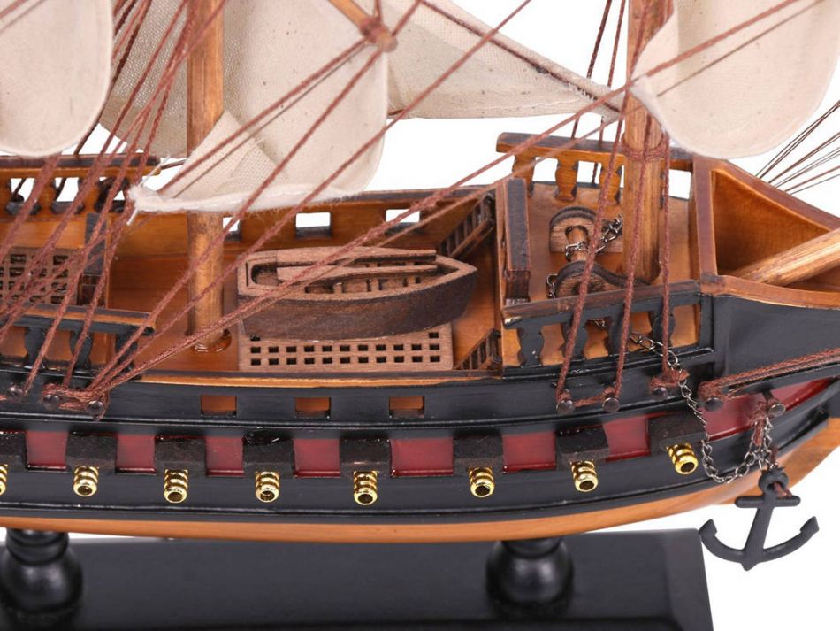 Wooden Black Pearl White Sails Limited Model Pirate Ship 15"