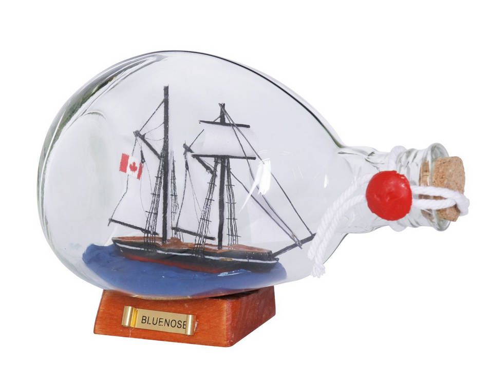 Bluenose Sailboat in a Glass Bottle 7"