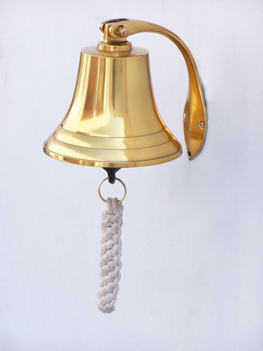 Brass Plated Hanging Harbor Bell 5.5"