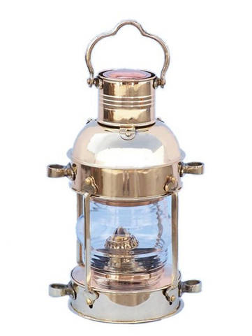 Solid Brass Anchor Oil Lantern 12"