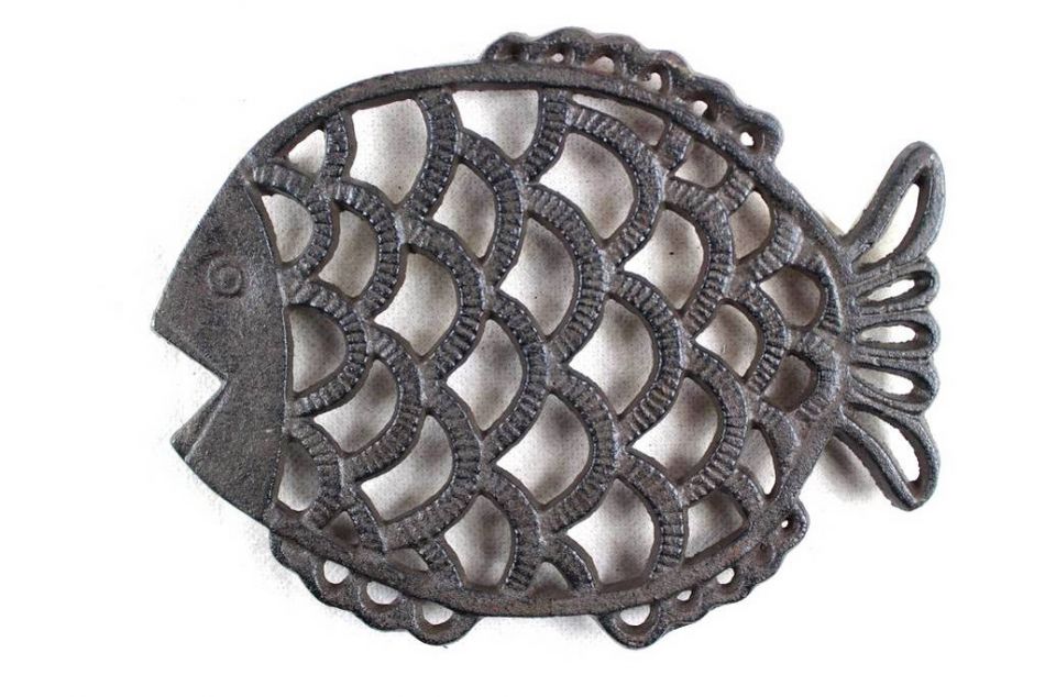 Cast Iron Big Fish Trivet 8"