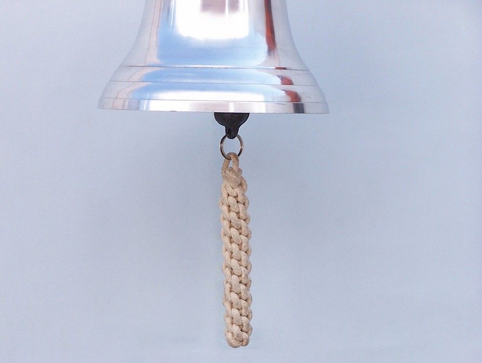 Chrome Hanging Ship's Bell 15"