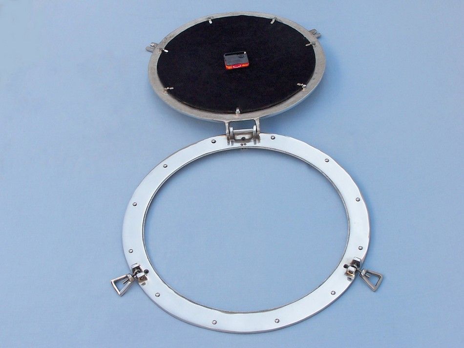 Chrome Decorative Ship Porthole Clock 20"