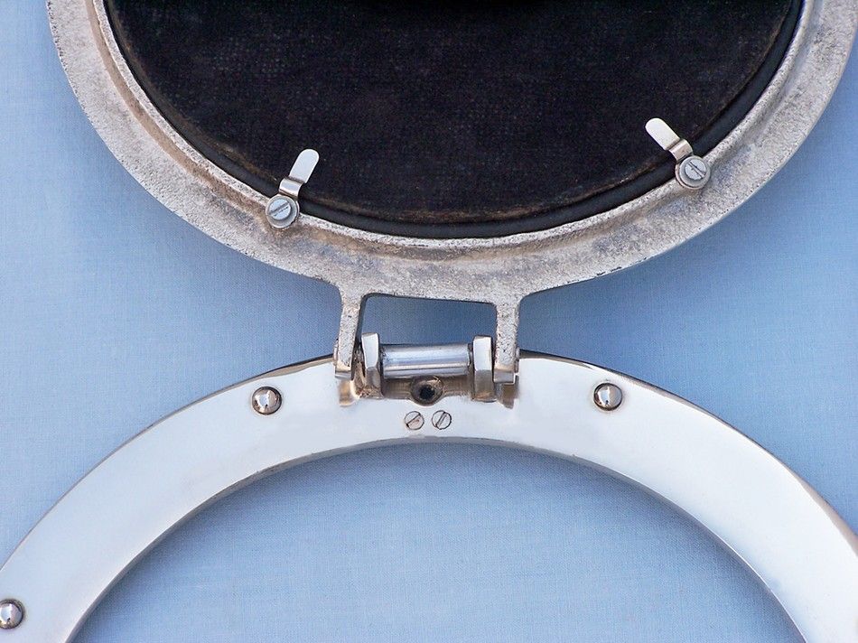 Chrome Decorative Ship Porthole Clock 12"