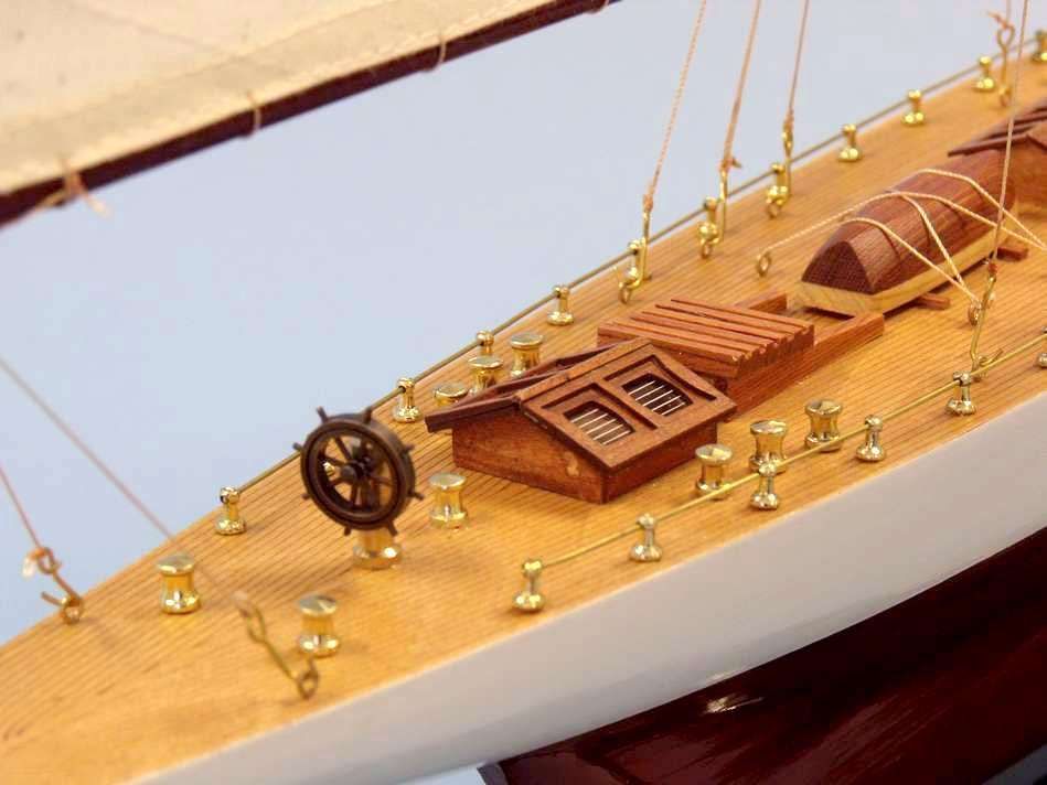 Wooden Columbia Limited Model Sailboat Decoration 35"