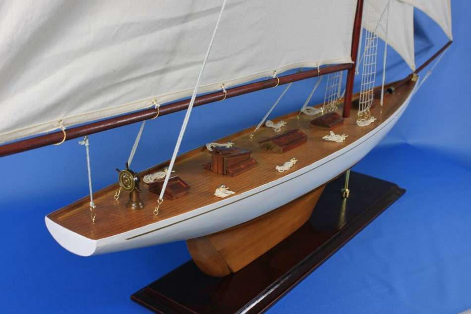 Wooden Columbia Model Sailboat Decoration 60"
