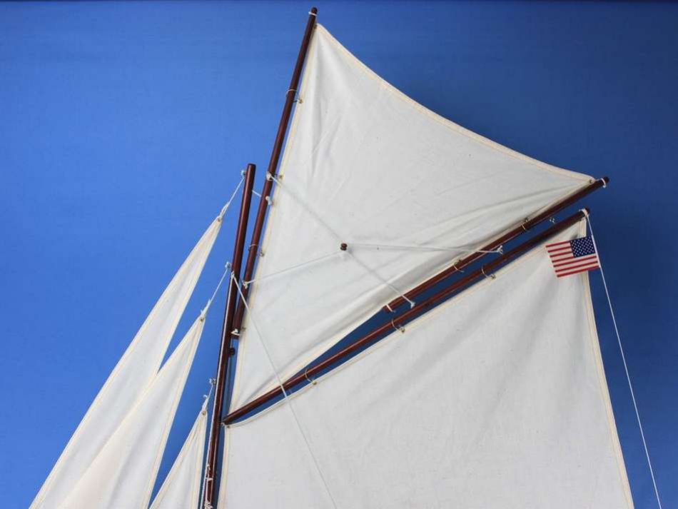 Wooden Columbia Model Sailboat Decoration 60"
