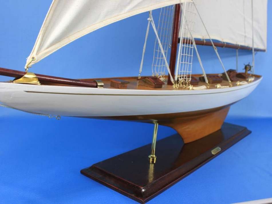 Wooden Columbia Model Sailboat Decoration 60"